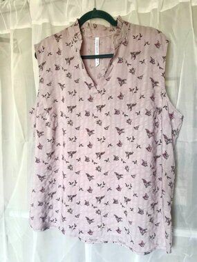 MODERN AMBITION Lavender Ruffle Collar Sleveless Top XXL NWT